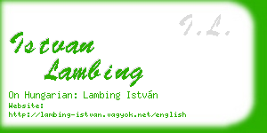 istvan lambing business card